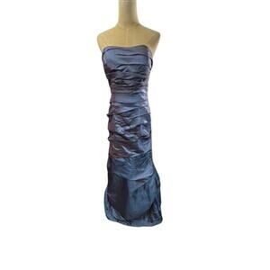 NWT!! "BILL LEVKOFF" Purple/Blue Iridescent Strapless Dress Prom Formal SZ 10